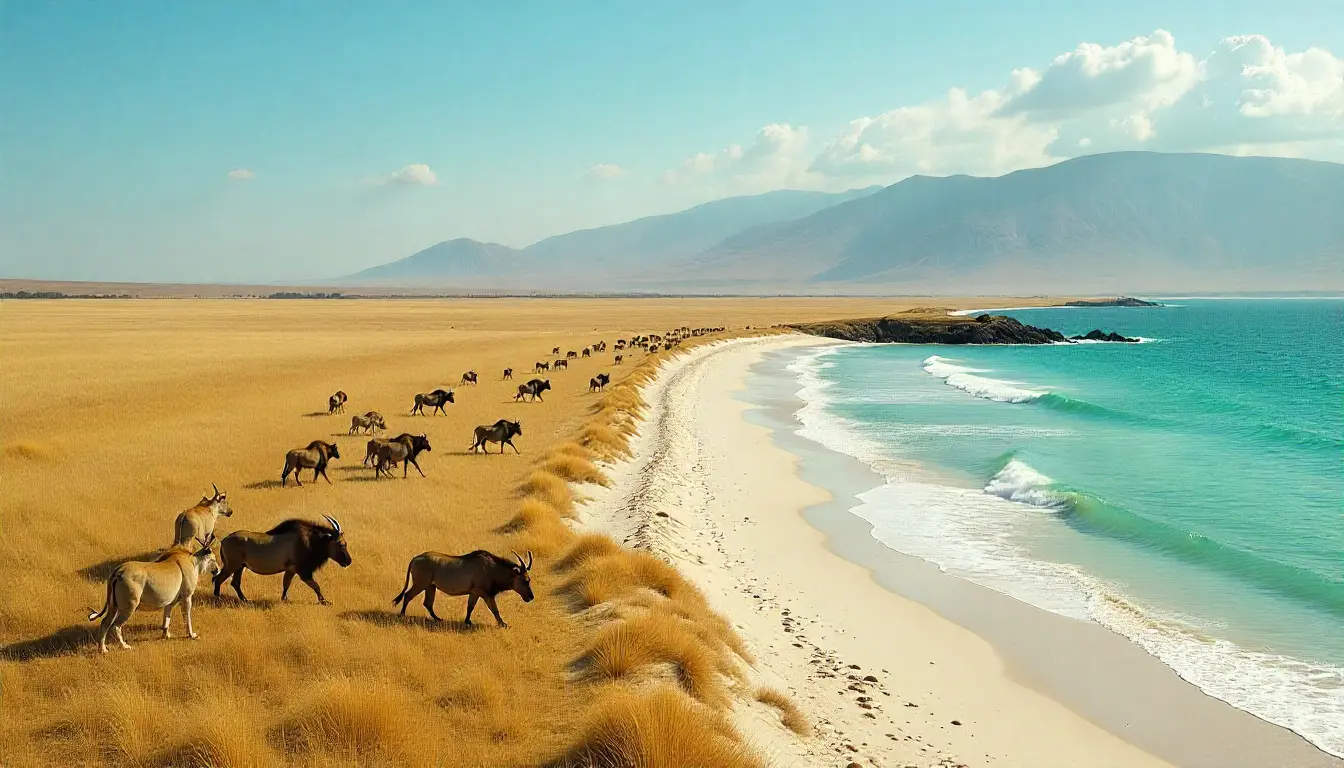 Kenya bucket list experiences including Maasai Mara wildlife, tropical beaches, Mount Kenya, elephants in Amboseli, and African sunsets