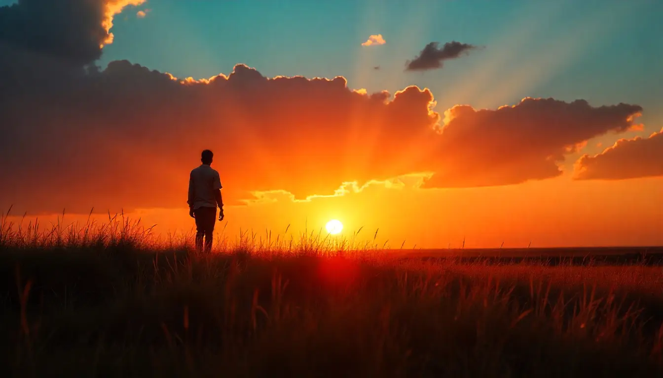 Silhouette watching a Kenyan sunset symbolising reflection and letting go